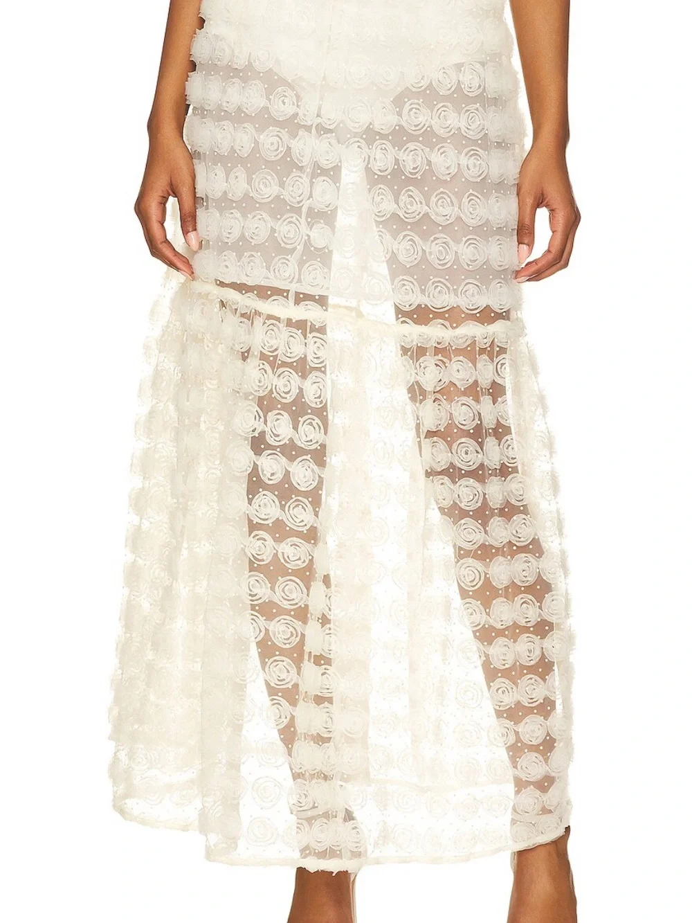 For Love & Lemons Sienna Skirt Cream
